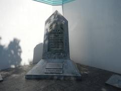 Facade of Baldomero Aguinaldo Shrine with fences and tombs of Baldomero and Petrona Reyes in Binakayan Kawit Cavite
