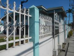 Baldomero Aguinaldo Shrine facade with fences and interior including tombs in Binakayan, Kawit, Cavite