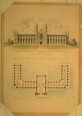 Architectural drawing of building design adopted by Governor Mason for University of Michigan