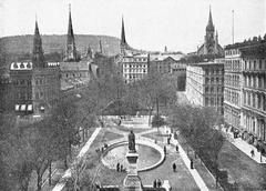 Bronze statue of Queen Victoria at Victoria Square in Montreal
