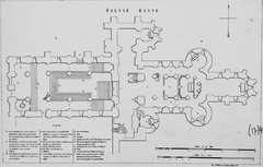 Anonymous plan of the crypt and access stairs in the nave destroyed in the 19th century