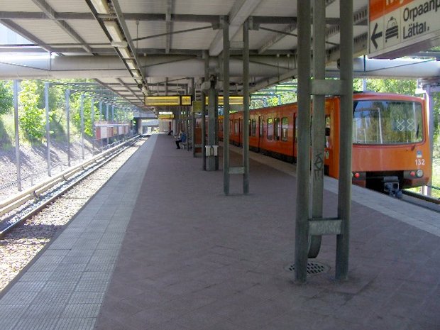 Myllypuro metro station entrance in Helsinki