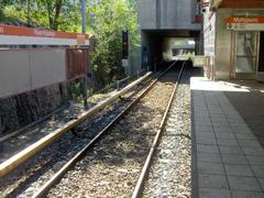 Myllypuro metro station platform in Helsinki with modern architectural design