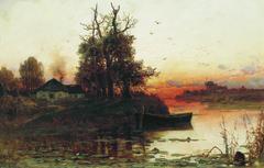Calm of the Evening painting by Julius Sergius von Klever showing a serene landscape at dusk