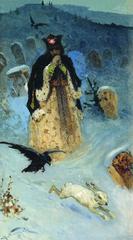 Tsarevna painting by M. Nesterov from 1887 depicting a Russian princess in traditional attire