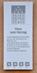 Information board of Haus zum Herzog in Freiburg im Breisgau, now Stadtarchiv