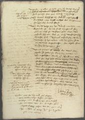 Last page of Ulrich Zasius' handwritten draft for a legal opinion on the inheritance of Conrad Tegelin von Wangen in Freiburg im Breisgau, 1527