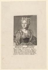 Copper engraving portrait of Amalia Beer (née Bachelbl) from 1740