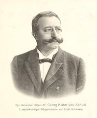 Black and white portrait photo of Kgl Hofrat Georg von Schuh, mayor of Nuremberg
