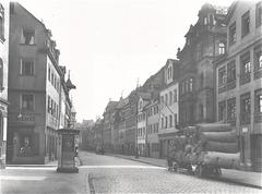 Old black and white photo of Breite Gasse street in Nürnberg in 1912