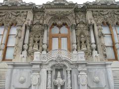 Detailed façade of the Ceremonial House at Ihlamur Palace in Istanbul Turkey with ornate architectural elements