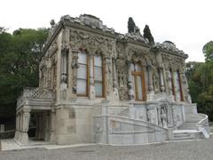 Front and left façades of the Ceremonial House of Ihlamur Palace in Istanbul Turkey