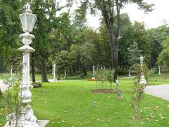 Garden of Ihlamur Palace in Istanbul Turkey with lush greenery and pathways