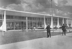 American engineers visiting the construction site of Brasília in 1958