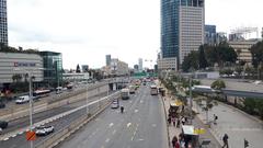 Street in Tel Aviv on a sunny day in February 2020