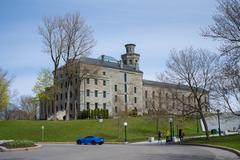 Musée national des beaux-arts du Québec modern art museum building exterior with green roof and glass walls