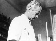 Portrait of Argentine biochemist Luis Federico Leloir in 1960