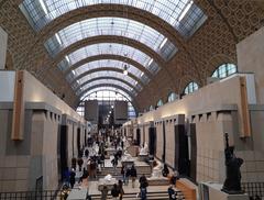 Interior of Musée d'Orsay Paris hall from upper level