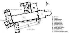 Floor plan of the Old Royal Palace at Prague Castle