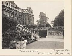 Garden steps at Holland House London in 1907 platinum print