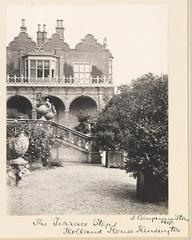 Garden terrace with stone steps at Holland House London in 1907