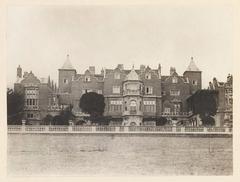 Frontage of Holland House in London photographed in 1860