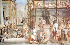 Façade of Palazzo Lercari-Parodi on Strada Nuova in Genoa, Italy, painted by Luca Cambiaso