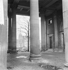 Black and white photograph of De Haarlemmerpoort gate in Amsterdam taken in 1965