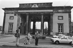 Restored Haarlemmerpoort gate in Amsterdam in black and white