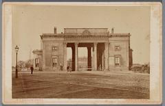 Haarlemmerpoort gate and old Willemspoort station at Haarlemmerplein Amsterdam in 1868