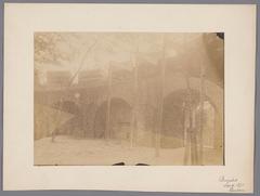 Castle courtyard of Burcht van Leiden in 1891 showing historic stone walls and buildings