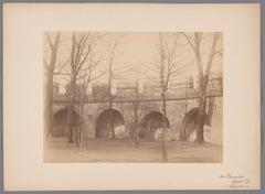 Courtyard of the Burcht van Leiden castle in 1891, showing historic architecture and stone walls