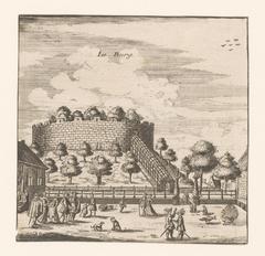 Etching of the fortress of Leiden, circa 1675
