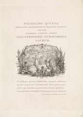 Allegorical engraving depicting Willem V as the protector of the Leiden Academy, featuring city personification, Minerva, river god, and children with books, 1775
