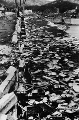 Aioi Bridge, aiming point for Hiroshima atomic bombing, early October 1945
