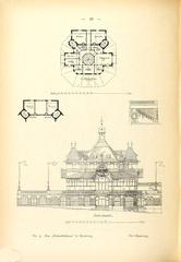 Cover page of Neubauten volume 4 book from 1898 with architectural blueprints