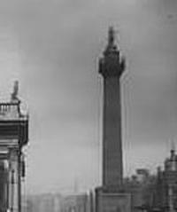 Nelson's Pillar public art in Ireland 1916 black and white photo