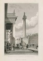Engraving of Nelson's Pillar on Sackville Street in Dublin, 19th century