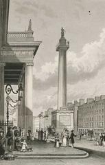 Engraving of Nelson's Pillar on Sackville Street in Dublin, early 19th century