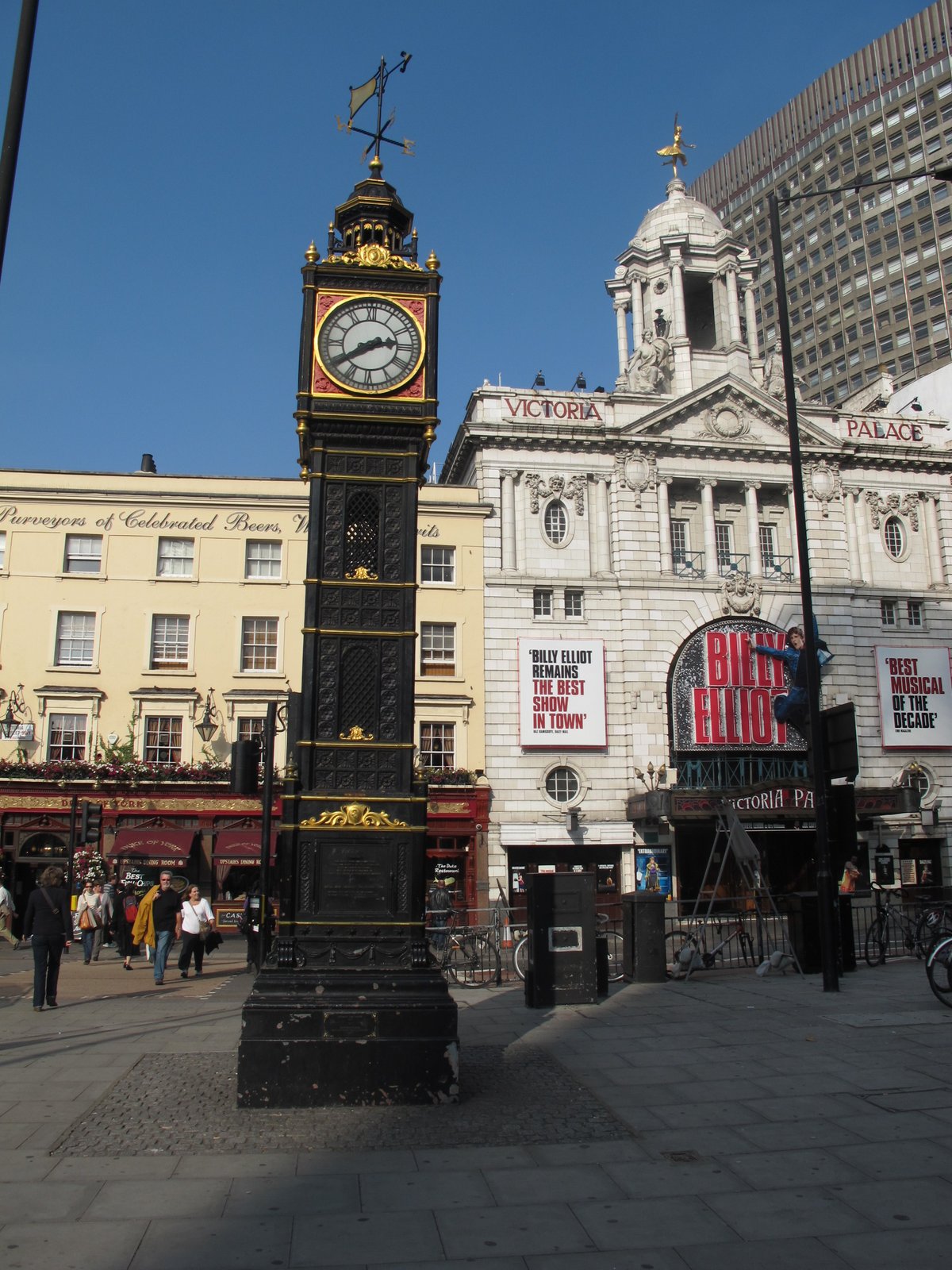 Clock tower in London with blue sky