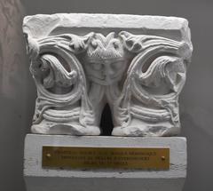 Double capital sculpture at Musée Saint Rémi, Reims