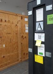 Shipping crates in the entrance hall of K21 art collection, Kunstsammlung Nordrhein-Westfalen, Düsseldorf