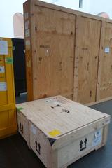 Shipping crates in the entrance hall of K21, Kunstsammlung Nordrhein-Westfalen, Düsseldorf