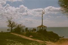 Gazebo by the sea shore near Moscow boarding house in Kerch