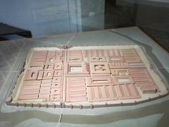 Model of ancient Roman town Argentoratum from 4th century displayed in Strasbourg Archaeological Museum