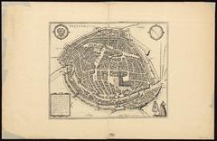 Historical map of Strasbourg fortifications before 1800 in Latin