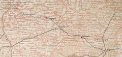Ancient Roman road map from Metz to Strasbourg