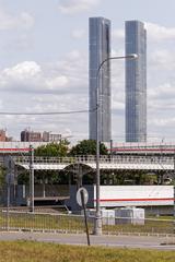 Moscow Shelepikha MCC station exterior with modern architectural design under blue sky