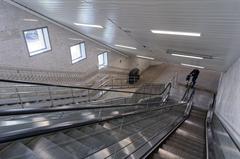 Moscow Shelepikha MCC station modern building exterior with glass and steel architecture under clear blue sky
