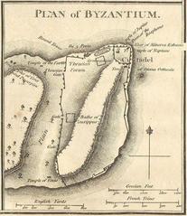 1784 historical map of Byzantium and Bosphorus by Jean-Denis Barbié du Bocage